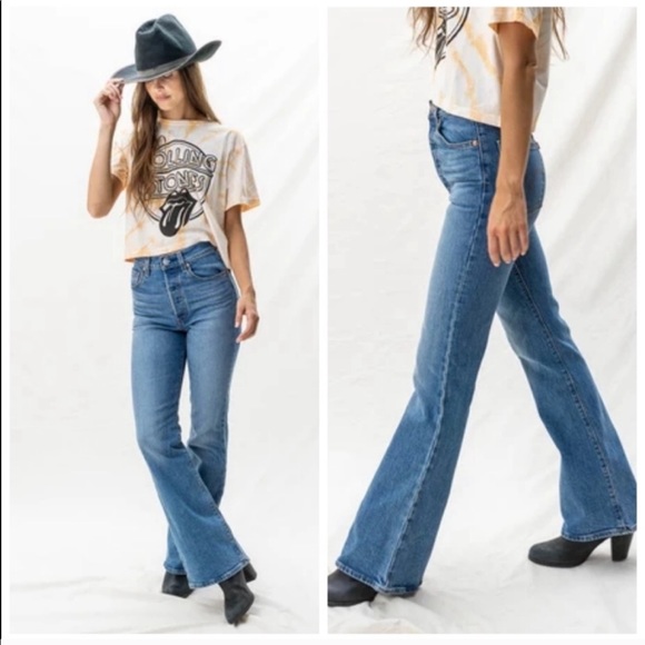 Levi's Denim - RESTOCK Levi’s Ribcage Flare Jean in Jive Song